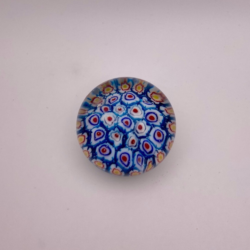 Millefiori art glass handcrafted paperweight